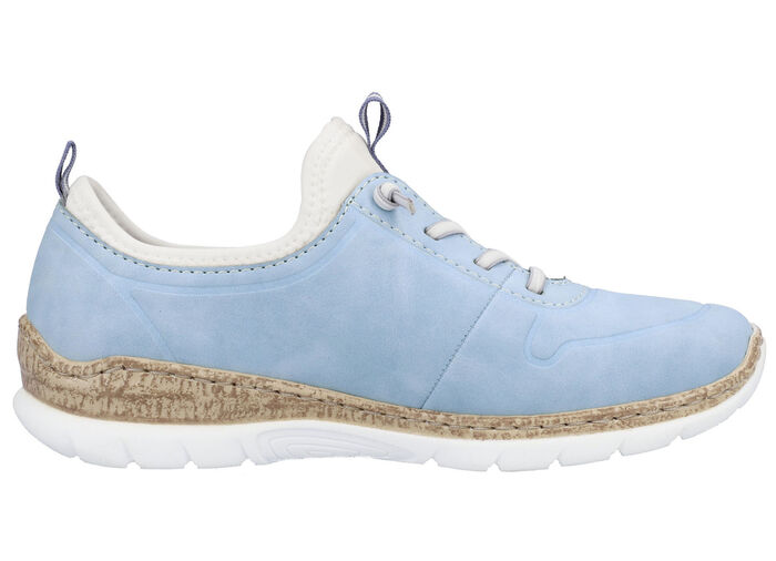 Rieker Sneaker mit Elastik-Zierschnürung HELLBLAU-WEISS
