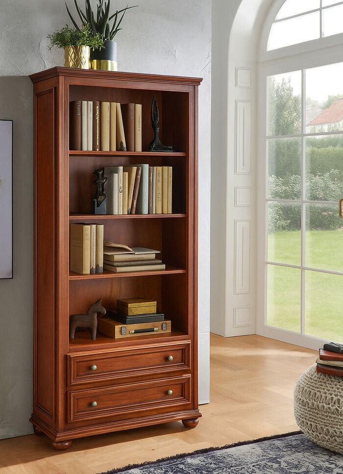 Teilmassiver Bücherschrank KIRSCHBAUM