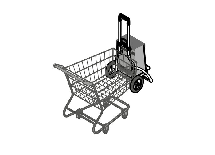 Leichter und leiser Einkaufsroller Royal Shopper GRAU