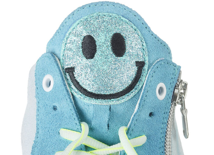 Waldläufer Sneaker mit frecher Glitzer-Applikation TÜRKIS