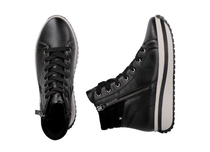 Rieker, trendige Damen-Boots, Winterschuhe, mit herausnehmbarem Fu&szlig;bett SCHWARZ