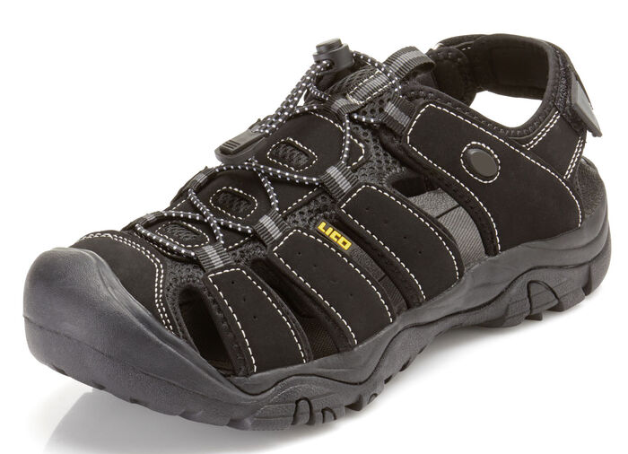 Trekking-Sandale mit Schnellschnürsystem SCHWARZ