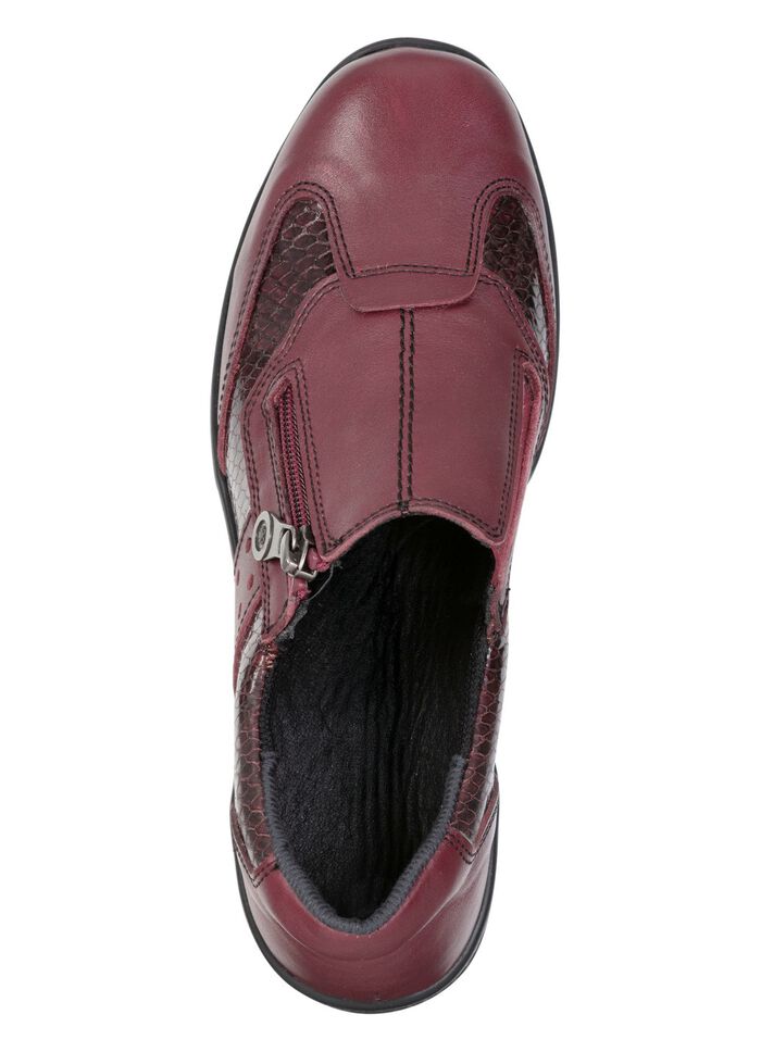 ELENA EDEN, bequeme Damen-Slipper, Weite H, mit herausnehmbarem Fussbett BURGUND