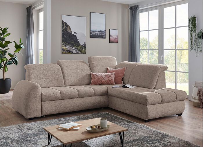 Polsterecke mit Funktion und verstellbaren Kopfst&uuml;tzen BEIGE