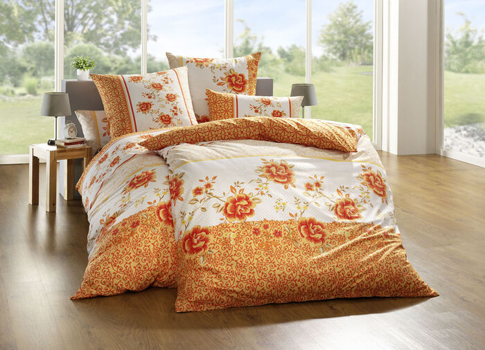Bettwäsche-Garnitur mit Blumen-Motiv TERRA