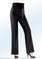 Nadelstreifen-Hose im aktuellen Paperbag-Style SCHWARZ-ROT-GRAU