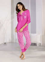 Schlafanzug mit gebogten Abschl&uuml;ssen  