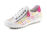 Remonte Sneaker aus beschichtetem, frech bedrucktem Leder WEISS-BUNT