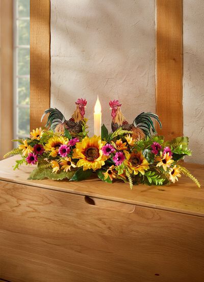 Tischgesteck mit LED-Kerze 