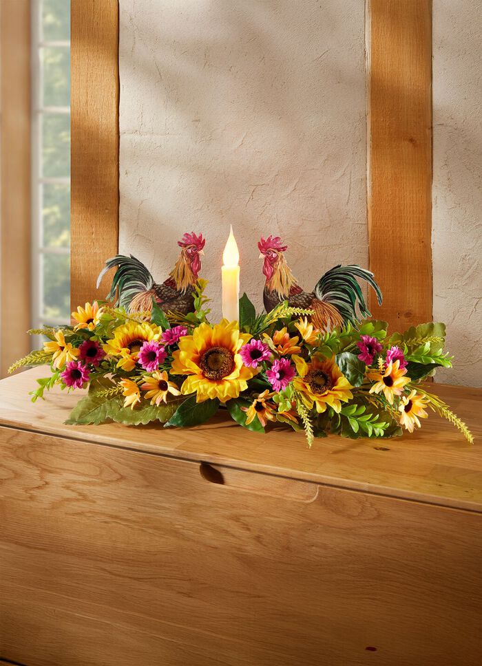 Tischgesteck mit LED-Kerze 