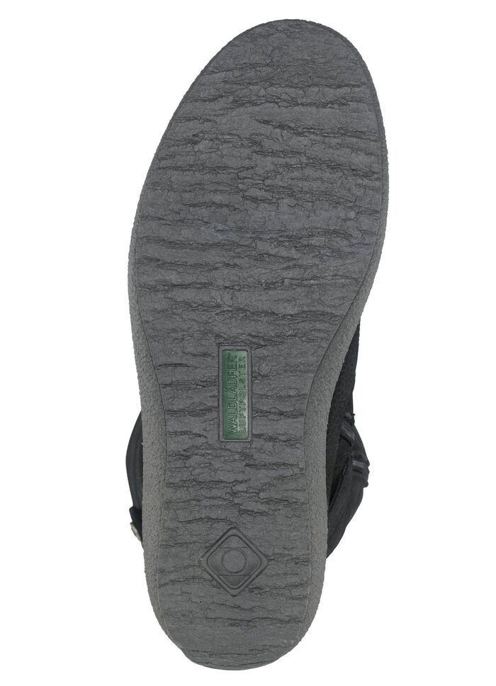 Waldl&auml;ufer, gef&uuml;tterte Damen-Stiefel, Winterschuhe, Weite H, mit Lammfell SCHWARZ