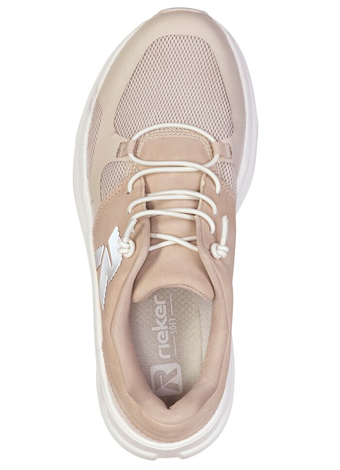 Rieker, sportive Damen-Sneaker, Weite G, mit herausnehmbarem Fussbett HELLBEIGE