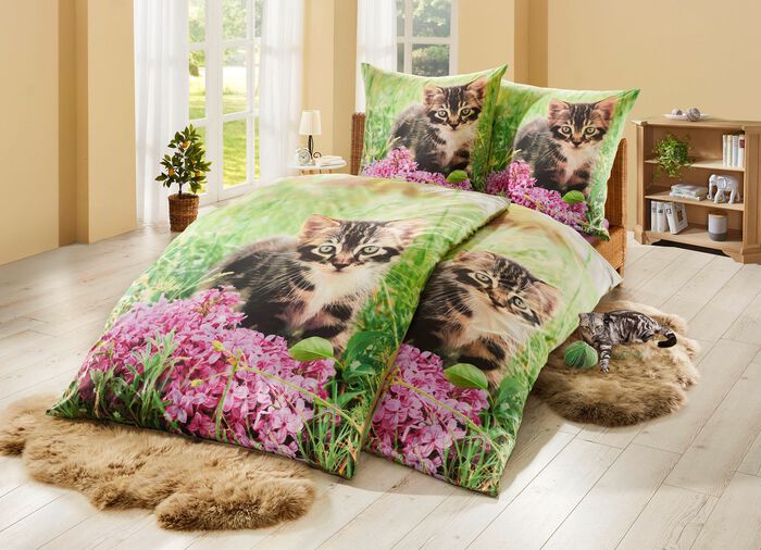 Bettw&auml;sche-Garnitur mit Reissverschluss 