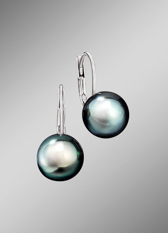Tolle Ohrringe mit Tahiti-Zuchtperlen 