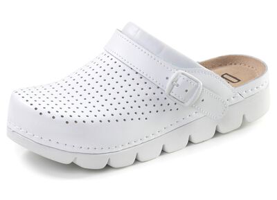 Sommerliche Damen-Clogs, aus Leder 