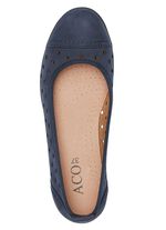 ELENA EDEN, sommerliche Damen-Ballerinas, Weite G, mit herausnehmbarem Fussbett MARINE