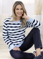 Pullover in aufwendigem Dessin BLEU-MARINE-ECRU