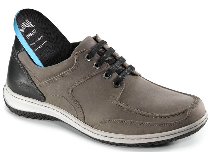Schn&uuml;rschuhe mit Kontrast-Bes&auml;tzen TAUPE-SCHWARZ
