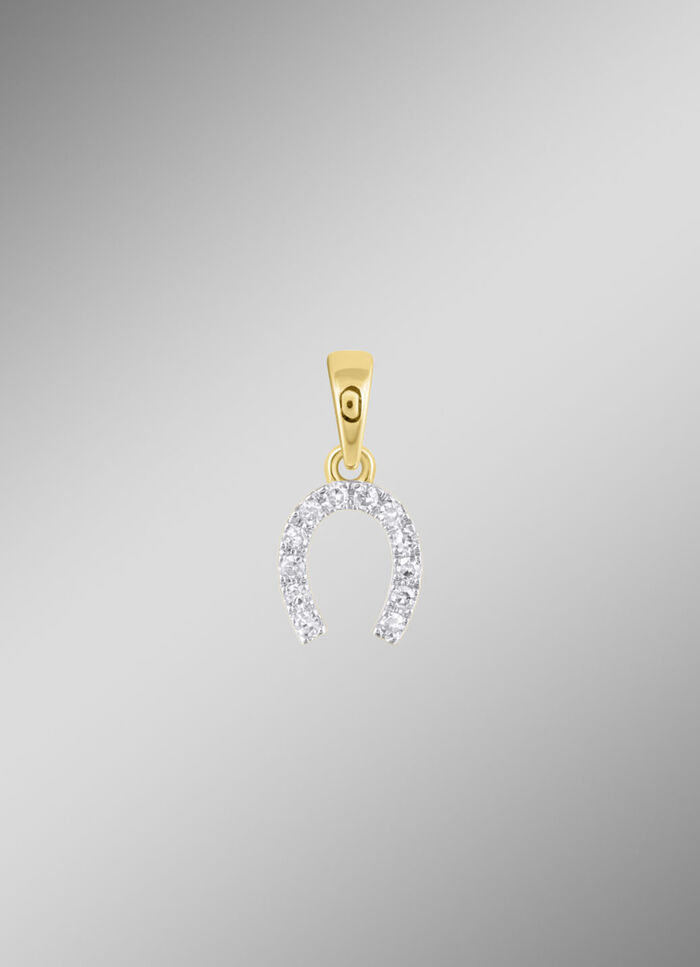 Hufeisen-Anhänger mit 10 Diamanten 