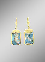 Ohrringe mit beh. Türkis und beh. Perlmutt 