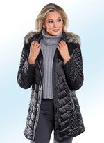 Jacke mit weißer Kontrastpaspelierung SCHWARZ