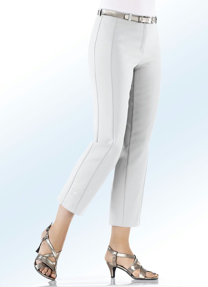 7/8-Hose mit Zierplättchenmotiv WEISS