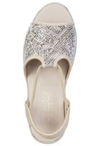 Sommerliche Damen-Sandalen, Weite G, mit Elastikbändchen BEIGE