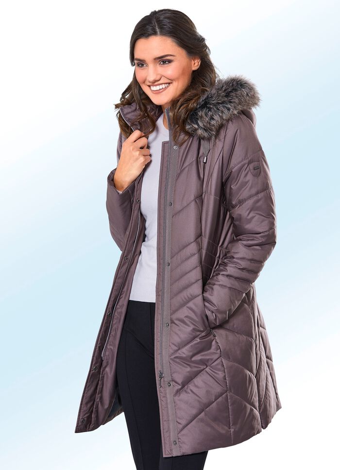 Kurzmantel mit abnehmbarer Kapuze 