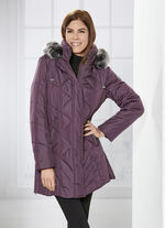 Longjacke mit gefälteltem Stehkragen 