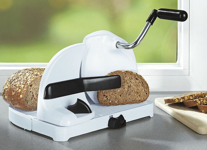 Brotschneidemaschine mit Handkurbel 