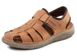 GINO GALANTE, klassische Herren-Sandalen, aus Leder COGNAC