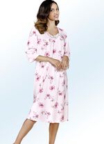 Nachthemd, 3/4-lange Ärmel mit V-Ausschnitt ZARTROSÉ-BUNT