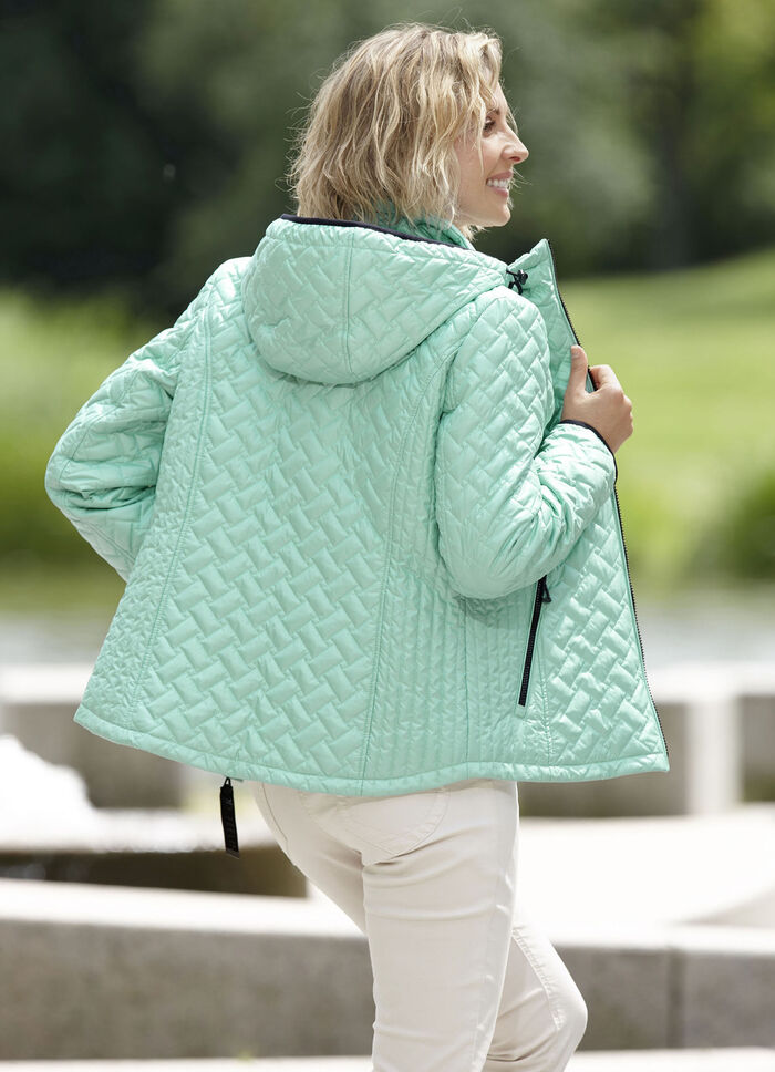 Jacke mit figurschmeichelnder Längssteppung seitlich AQUA