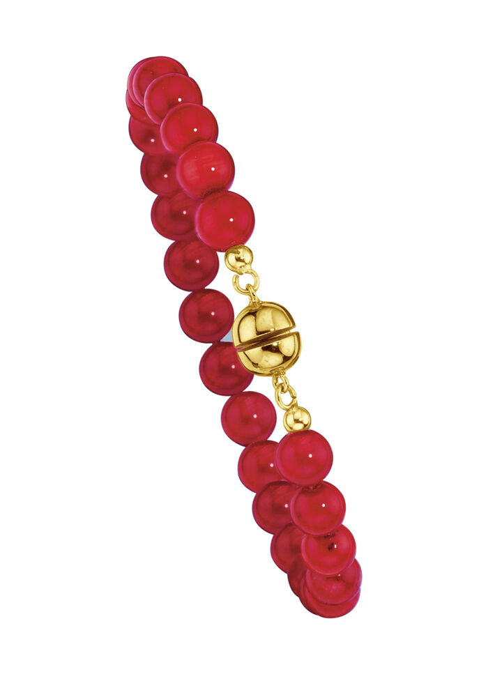Armband mit echten Korallkugeln 