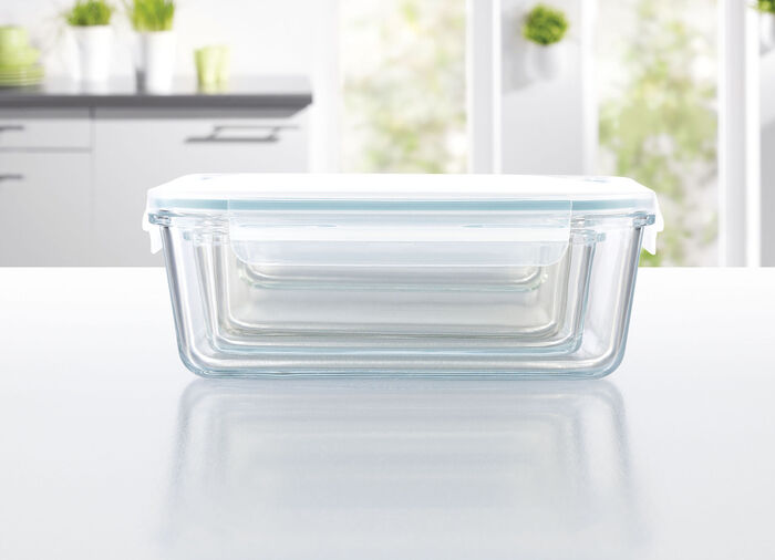 Dosen-Set aus Borosilikatglas, 4-teilig