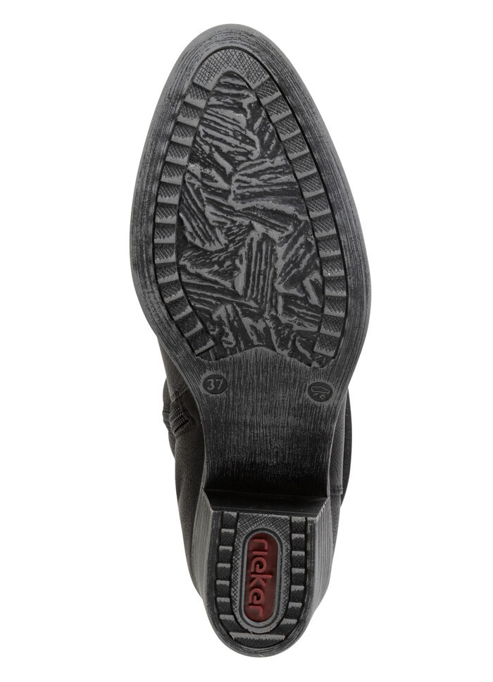 Rieker Western-Stiefelette aus weichem Synthetikmaterial mit Raffung SCHWARZ