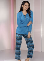 Zweierpack Pyjamas mit Brusttasche und Knopfleiste 1X PINK,1X BLAU