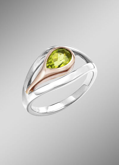 Stilvolle Raffinesse: Damenring mit echt Peridot 