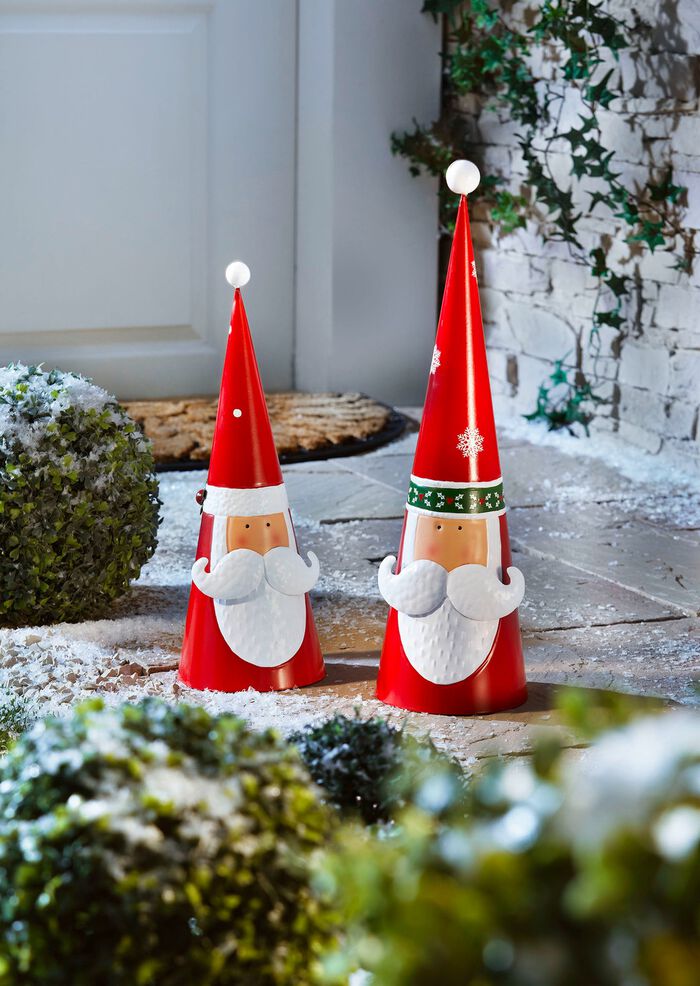 Weihnachtsmann-Figuren aus Metall, 2er-Set 