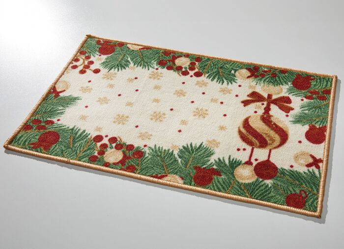 Fussmatte mit Weihnachtsranken-Motiv 