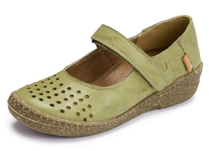 ELENA EDEN Slipper aus schattiertem Nappaleder PISTAZIE