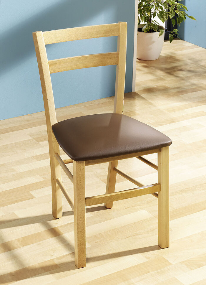 Esszimmerstühle, 2er-Set, aus massiver Buche NATUR-BRAUN