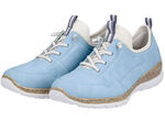 Rieker Sneaker mit Elastik-Zierschnürung HELLBLAU-WEISS
