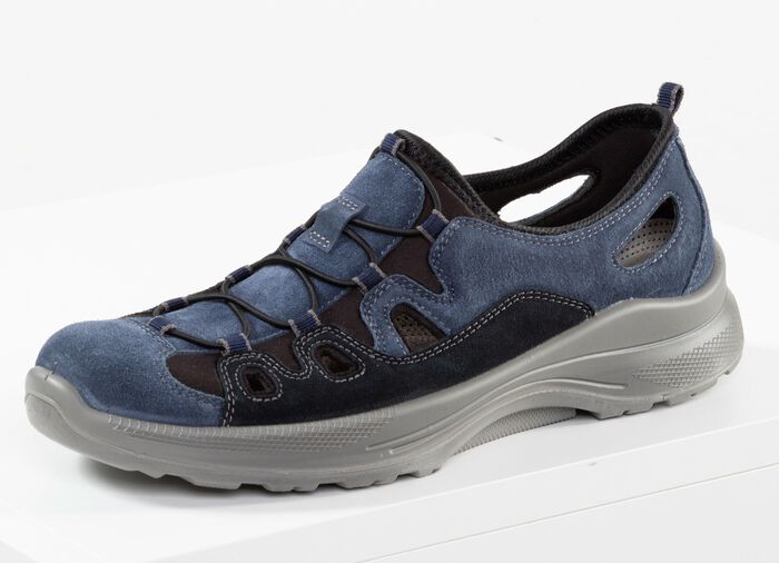 GINO GALANTE Slipper mit elastischer Zierschn&uuml;rung BLAU