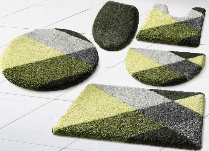 Badgarnitur mit geometrischem Muster GR&Uuml;N