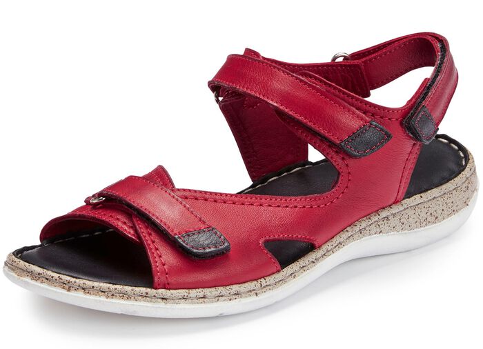 ELENA EDEN Sandale aus schattiertem Rind-Nappaleder ROT