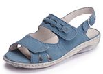 Waldl&auml;ufer, bequeme Damen-Sandalen, Weite G, mit herausnehmbarem Fussbett JEANSBLAU