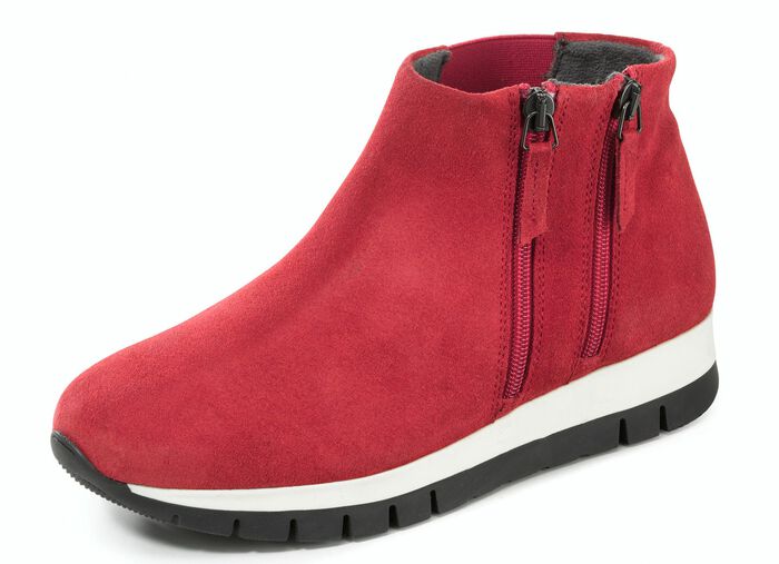 Bootie mit zwei Reissverschl&uuml;ssen ROT