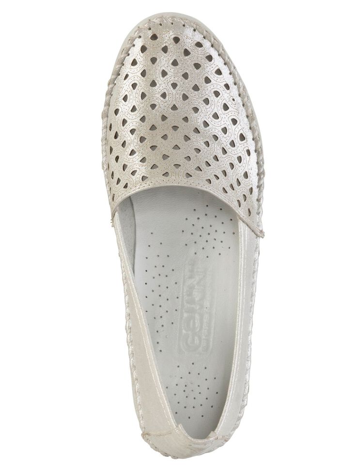 Gemini Mokassin-Slipper aus weichem, gl&auml;nzend gepr&auml;gtem Nappaleder 