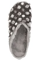 Laurina, klassische Damen-Hausschuhe, mit herausnehmbarem Fussbett GRAU-WEISS